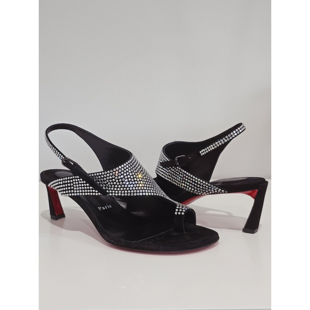 New Christian Louboutin 55mm Viva Condora crystal-embellished sandals Size 40